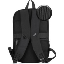 Ayk's Siyah-Siyah Çok Bölmeli Tek Omuz Askılı USB Girişli Dayanıklı Unisex Laptop ve Sırt Çantası 31304