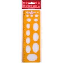 Kazan Hobi 02280 Plastik Elips Şablonu, Geometrik Oval Şekiller, Karışık Renk