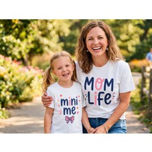 Vodexa Anne Kız Çocuk Kombin Oversize Tişört – Anne Çocuk Twin T-Shirt Mini Me Baskılı