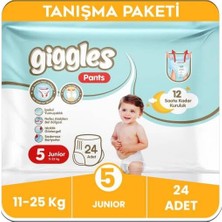 Kazan Hobi Külotlu Bebek Bezi, 5 Numara Junior, 11-25 Kg, 24 Adet, Tanışma Paketi