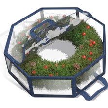 Kazan Hobi Şeffaf Noel Çelenk Saklama Çantası, Çift Fermuarlı ve Kulplu, 76 cm
