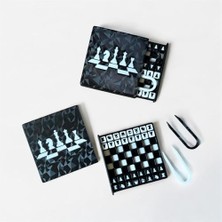 Kazan Hobi Mini Kare Satranç Takımı, 8 Cm, Taş Toplama Pensli, Taşınabilir Eğitici Zeka Oyunu