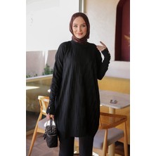 İmaj Butik Siyah Soğuk Iplik Triko Tunik