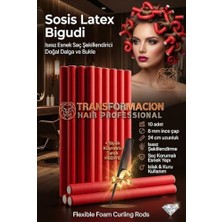 Kazan Hobi 10'lu Sosis Bigudi Seti 8 Mm, Ince Sıkı Bukle ve Lüle Için Isısız Esnek Saç Şekillendirici, Afro Dalga Bigudisi 721387