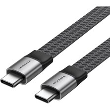 Kazan Hobi USB 4.0 40GBPS Flat USB C Veri ve 240W USB C Şarj Kablosu, 8K@60hz 4K@240Hz 2K@360Hz Thunderbolt 4 Görüntü Kablosu, 1.2 Metre