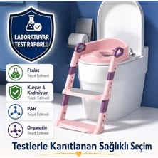 Kazan Hobi Çocuk Merdivenli Klozet Adaptörü, Yükseklik Ayarlı, Pratik Tuvalet Eğitici, Pembe