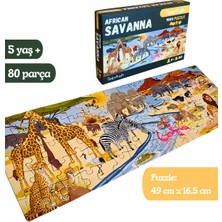 DoerKids African Savanna (Afrika Savanası) Midi Puzzle | 4-9 Yaş 80 Parça
