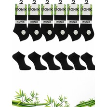 İkonik Socks Erkek 6'lı Bambu Siyah Patik Çorap