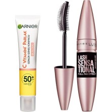 Kazan Hobi C Vitamini SPF50 Işıltılı Yüz Kremi 40 ml ve Intense Black Maskara