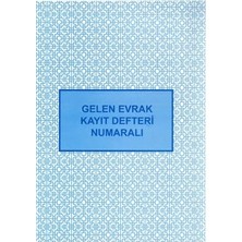 Kazan Hobi Kapak, Gelen Evrak Kayıt Defteri Numaralı 22X32 40 Yaprak Gelen Evrak Kayıt Defteri Karton 1 Adet