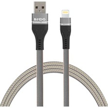 Kazan Hobi 3.1A Usb-A To Lightning Örgülü Veri ve Hızlı Şarj Kablosu ML108 Gri