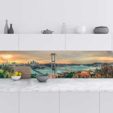 Kazan Hobi Istanbul Köprü Desenli Mutfak Tezgah Arası Folyo Fayans Kaplama 60X400 cm