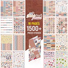 Kazan Hobi Planner Sticker Set, 1500+ Adet Çıkartma, Takvim ve Ajanda Etiketleri, 3 Aylık Sticker Book