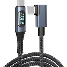 Kazan Hobi Kablo; USB 4, Thunderbolt Kablo Için Dik Açı Pd 240 W Çift Destekler 8k Hd Ekran USB C Kablosu 8K@60Hz 40GBPS Veri Aktarımı (1metre/4ft) ZR849
