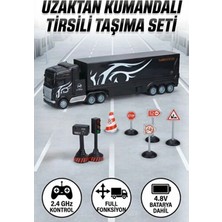 Uzaktan Kumandalı 2.4ghz 1/16 Ölçülü Nakliye Tırı Işıklı, Sesli 7 Trafik Parçalı Oyuncak Araba Seti