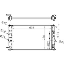 Oris Orıs BOP140026 Radyator Brazing MT(608X368X26)OPEL Vectra B 2.5 63013A 1300181