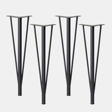 Kazan Hobi 4 Adet Siyah 71 cm Metal Dayanıklı Üçgen Masa Sehpa Ayağı Mobilya Destek Yükseltici Ayak Modern