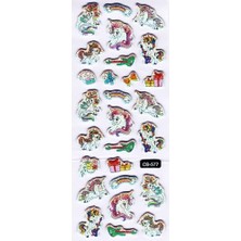 Kazan Hobi Müzikal Unicorn Kabartmalı Sticker, 16X7 Cm, Defter ve Planlayıcı Etiketi (CB577)