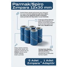 Azimli 12X30 mm Parmak Zımpara Zirkonyum 5 Adet + 1 Adet Adaptör