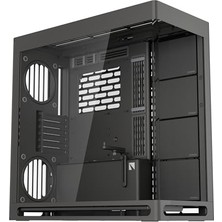 Kazan Hobi Hs 420 Çift Odacıklı Atx Orta Kule Pc Kasası, 11X 140 mm Fan Yuvaları, 3x 420 mm Radyatör Desteği, Temperli Cam, Pwm Fan Hub, Siyah