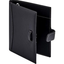 Kazan Hobi Mini Executive Deri Portföy Klasörü, 1" Halka Bağlayıcı, 250 Sayfalık Kapasite, 5.5" x 8.5" Belgeler, 2 Kalem Döngüsü, Siyah Suni Deri, 98294
