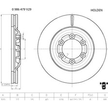 Bosch 0986479V29 Ön Fren Diski (Hava Kanalli) Isuzu D-Max 2,5l 4ja1-Tc Euro5 4x2 4x4 TFR86 TFS86 12-> 1,9l RZ4E-TC Euro6 TFR87 TFS87 18-> (300 Çap x 6 Bijon) - 8979488071-8981246633-8981246634