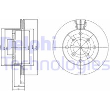 Delphi Delphı BG2645 Ön Fren Diski (Hava Kanalli) Suzuki Swift 1,0l G10 SF310 90-> / 1,3l G13B SF413 Macar 96-> (231 Çap x 4 Bijon) - 5531160B20-5531160B30-5531180F00