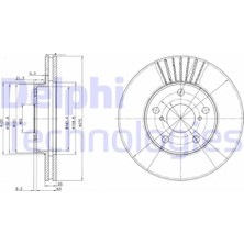 Delphi Delphı BG3856 Ön Fren Diski (Hava Kanalli) Toyota Rav4 2.0l 1AZ-FE 1cdftv ACA21 CLA21 01-05 (275 Çap x 5 Bijon) - 4351242030-4351242031-4351242032