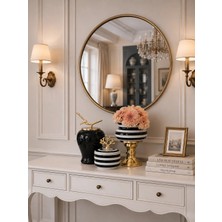 Feray Home Dekoratif - Salon Seti Siyah Zebra Gold