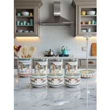 Feray Home Çeyiz Seti - 103 Herm At Desen Mutfak Seti Gümüş