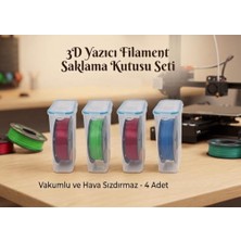 Kazan Hobi 3D Yazıcı Filament Saklama Kabı Seti, Hava Sızdırmaz Contalı, 4.5 L, 4'lü Set, MAB-179
