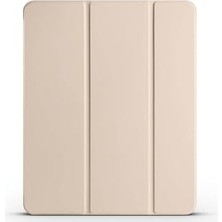 Kazan Hobi iPad Air 13 2025 M3 Asma Smart Cover, Kalem Bölmeli, Standlı 1-1 Kılıf, Gold