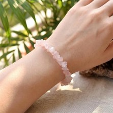 Kazan Hobi Ayarlanabilir Pembe Kuvars Taşı Bileklik