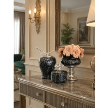 Feray Home Dekoratif - Salon Seti Siyah Mermer Gümüş