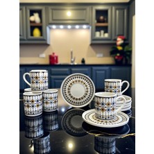 Feray Home Kahve Fincanı - Porselen 6 Kişilik Ilizyon Desen