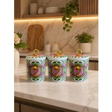 Feray Home Baharatlık - 3'lü African Desen Yeşil Halka Gold