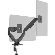 Kazan Hobi F180 Slim 17-32” Ikili Monitör Standı, Siyah, Maks: 9 kg