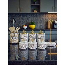 Feray Home Çeyiz Seti - 103 Ceramic Desen Mutfak Seti Gold