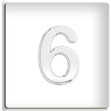 Kazan Hobi Metal Krom Kendinden Yapışkanlı Kapı Numarası No 6,4.2 cm