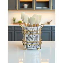 Feray Home Kaşıklık - Hasır Desen Gold