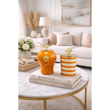 Feray Home Dekoratif - Soft Sarı Mermer Şah Zebra Silindir Gold