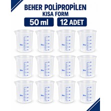 Labolist Beher Polipropilen - Kısa Form 50  ml 12 Adet