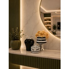 Feray Home Dekoratif - Salon Seti Siyah Zebra At Gümüş