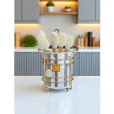 Feray Home Kaşıklık - Geometrik Desen Gold