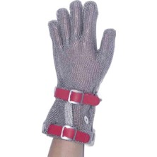 Kazan Hobi Çelik Eldiven Uzun 8 cm Kırmızı, M Beden, (El-Uzr)