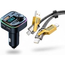 Kazan Hobi Araç Fm Transmitter, 4in1 Pd 65W Şarj Kablosu