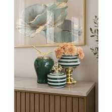Feray Home Dekoratif - Salon Seti Yeşil Zebra Gold