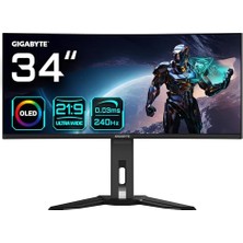 Kazan Hobi MO34WQC2 34" OLED Wqhd 3440X1440 240Hz 0.03MS Freesync Premium Pro, HDR400, HDMI 2.1, Dp, Kvm, Kavisli Gaming Monitör