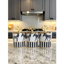 Feray Home Baharatlık - Metal Kapaklı 3'lü Zebra At Gold