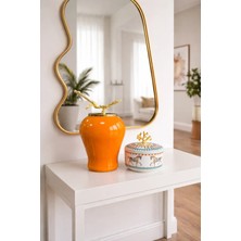 Feray Home Dekoratif - Soft Sarı Şah Küp Herm At Obje Gold